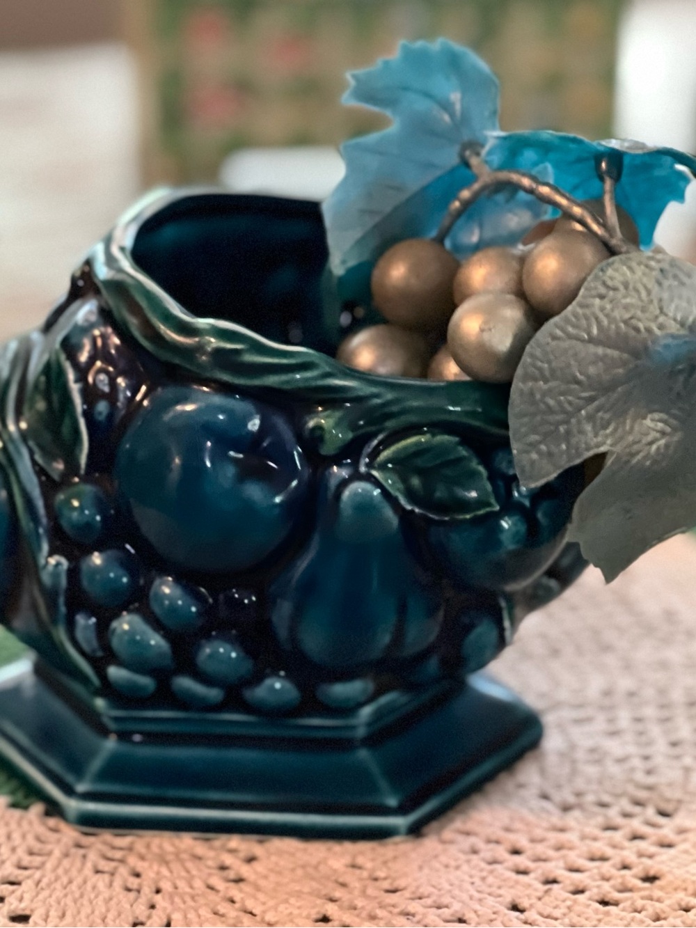 Vintage Inarco Ceramic Fruit Motif Planter